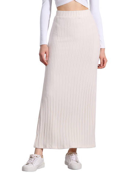 Allegra K - High Waist Long Bodycon Knit Skirt