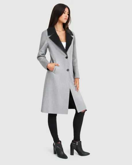 Belle & Bloom Lexington Two Tone Wool Blend Coat