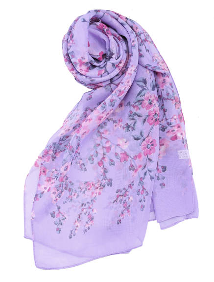 Allegra K- Floral Chiffon Long Scarf Wrap Shawl