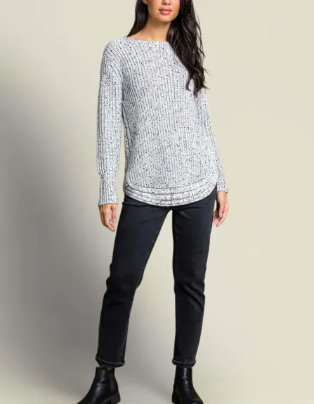 Annick - Elodie Mix Ribbed Knit Mix Sweater