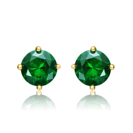 Rachel Glauber 7mm Stud Earrings with Colored Cubic Zirconia