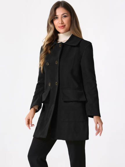 Allegra K - Peter Pan Collar Classic Winter Coat