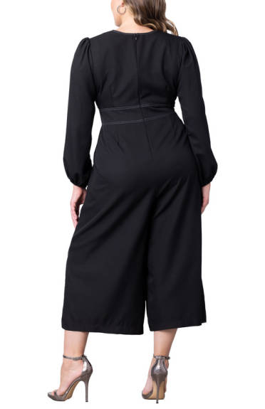 Kiyonna Tessa Cropped Wide Leg Jumpsuit (Plus Size)