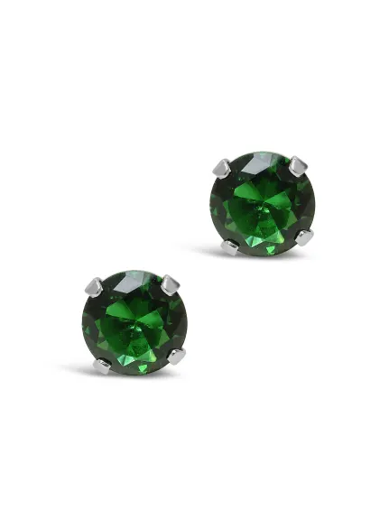 Sterling Forever - Sterling Silver 7mm Rainbow Cz Studs