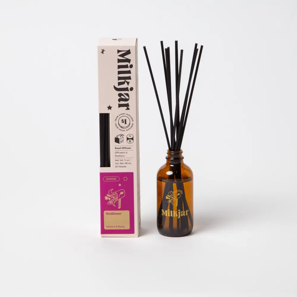 Milk Jar Wallflower Reed Diffuser | Tobacco & Peony 4oz