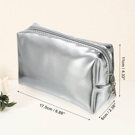 Unique Bargains- Small Portable Travel Cosmetic Bag PU Leather