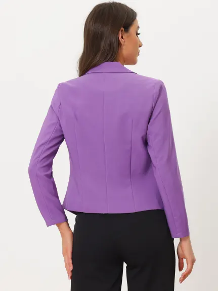 Allegra K- Open Front Crop Suit Blazer Jacket