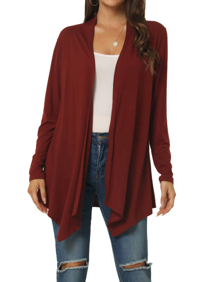 Allegra K- Draped Front Open Cardigan