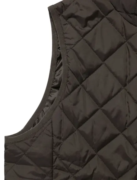 Allegra K- Stand Collar Lightweight Gilet Quilted Zip Vest