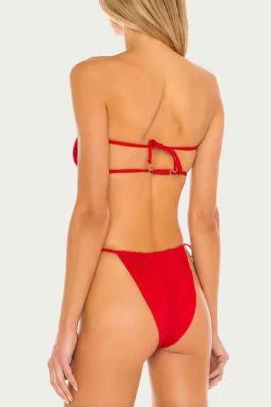 WE WORE WHAT - Ruched Bandeau Bikini Top