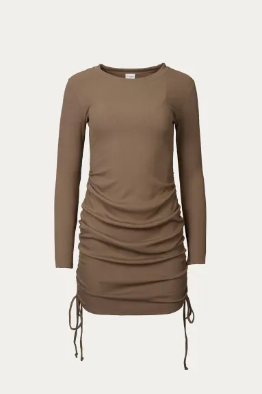 By Together - Ruched Ribbed Stretch-Modal Mini Dress