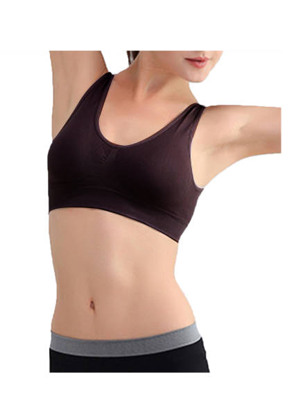 Allegra K- Removable Pads Seamless Wirefree Sleep Vest Top Bra