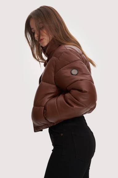 Noize - Oriana-X Short Vegan Leather Puffer