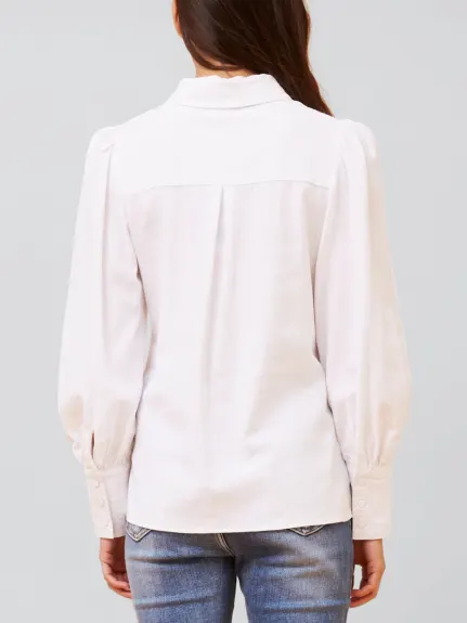 Annick - Maxine Shirt Fitted Long Puffy Sleeves Solid