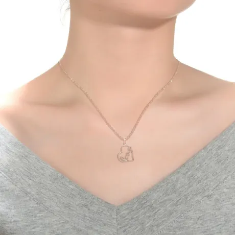 Genevive Classy " Love " Heart Shape Pendant Necklace