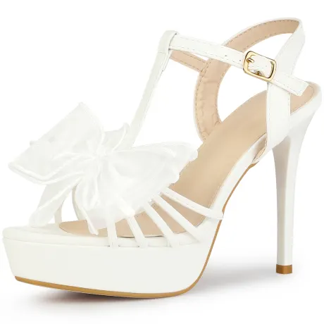 Allegra K- Stiletto High Heel Flowers Platform Sandals