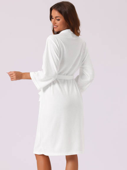 Cheibear - Soft Waffle Kimono Bathrobe