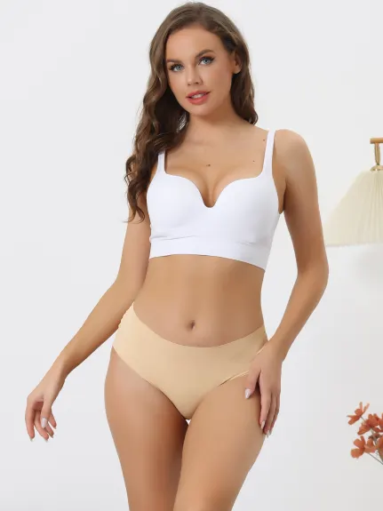 Allegra K- Mid Waist Thin Breathable Invisible Panties