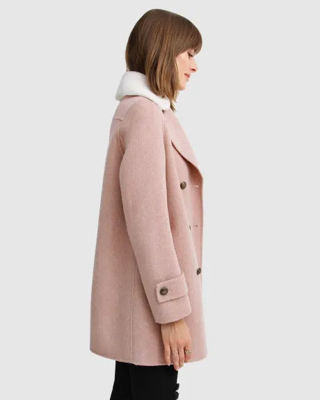 Belle & Bloom Liberty Sherpa Collar Wool Blend Coat