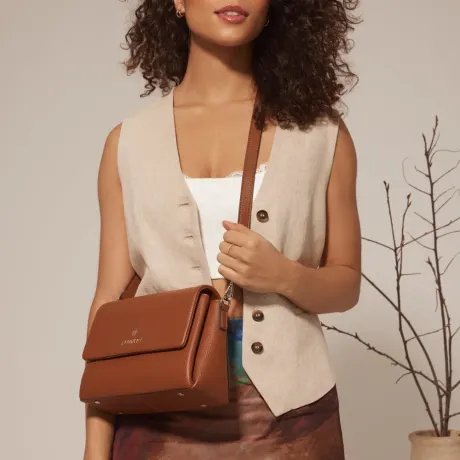 Lambert - The Judy - Affogato Vegan Leather Shoulder Bag