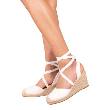 Where's That From - Womens/Ladies Juniper Lace Up Low Wedge Espadrilles