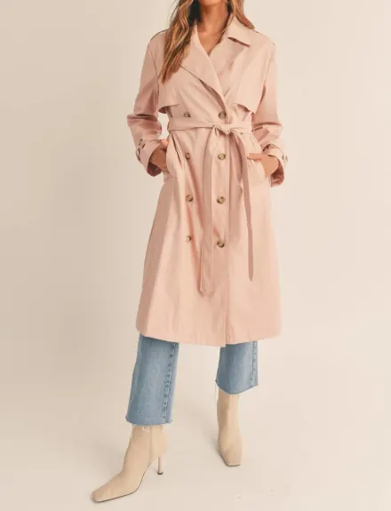 MABLE - Faux Leather Trench Coat