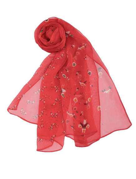 Allegra K- Floral Chiffon Long Scarf Wrap Shawl