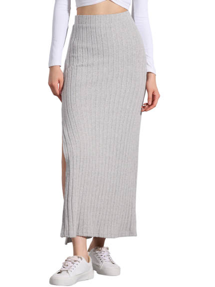 Allegra K - High Waist Long Bodycon Knit Skirt