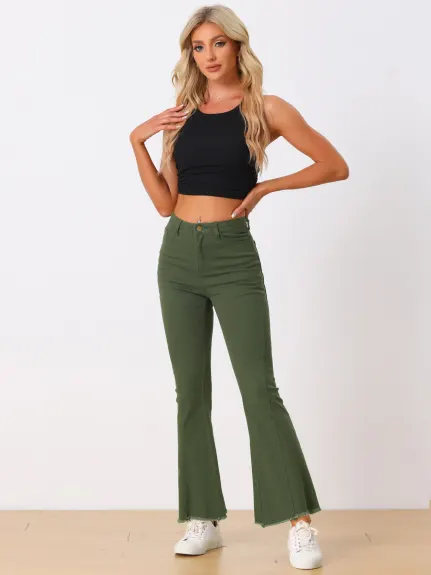 Allegra K - Vintage Denim Pants Classic Bell Bottoms Jeans