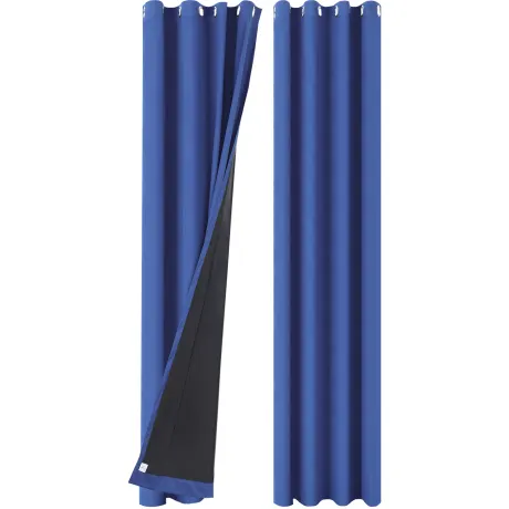 PiccoCasa- 100% Blackout Waterproof Grommet Curtains with Black Liner, 2 Panels Set 52 x 108 Inch