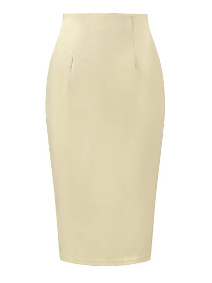 Allegra K- Knee Length High Waist Pencil Skirt