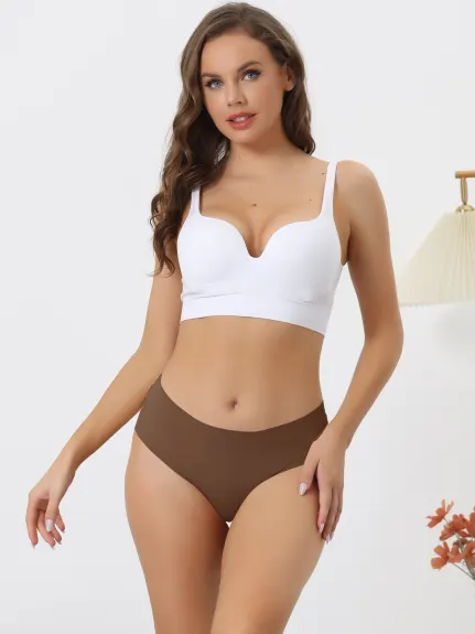 Allegra K- Culotte invisible fine et respirante taille moyenne