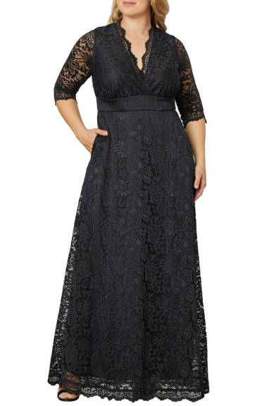 Kiyonna Maria Lace Evening Gown (Plus Size)