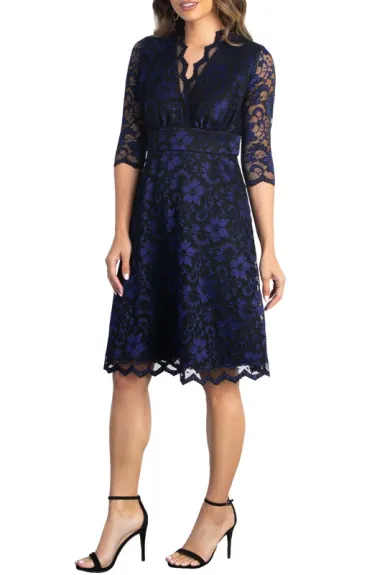 Kiyonna Mon Cherie Floral Lace Cocktail Dress