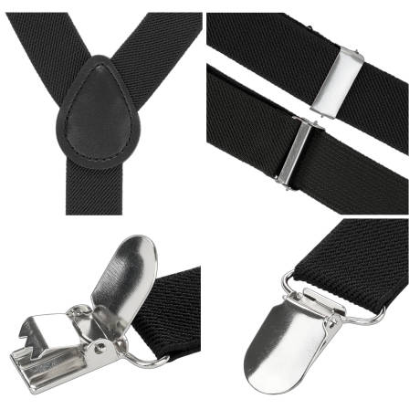 Allegra K- Woman Adjustable Metal Clamp Elastic Suspender Brace