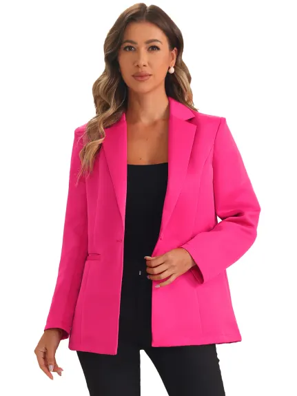 Allegra K- Long Sleeve Lapel Button Blazer Jackets