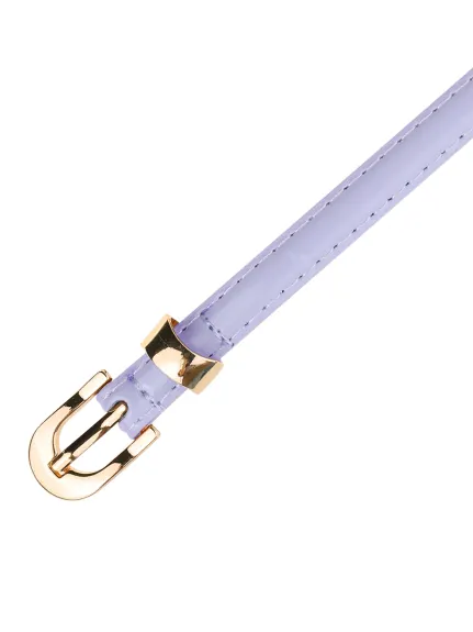 Allegra K- Ceinture fine en cuir PU avec boucle en métal doré