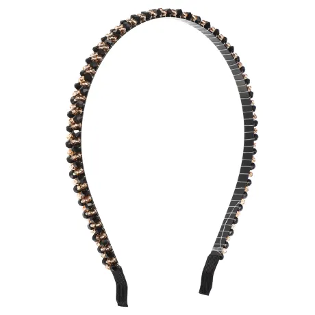 Unique Bargains- 2 Rows Rhinestone Hairband Headband