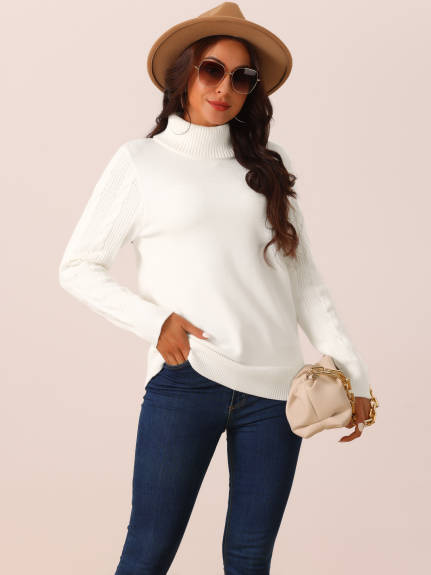 Allegra K - High Neck Casual Pullover Sweater