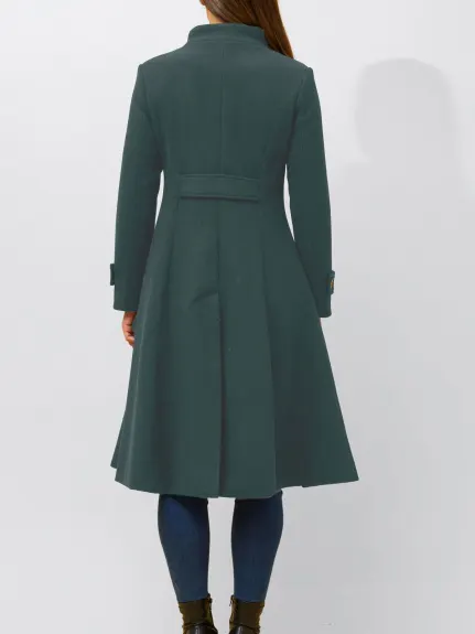 Annick - Harper Retro Flared Coat Side Buttons