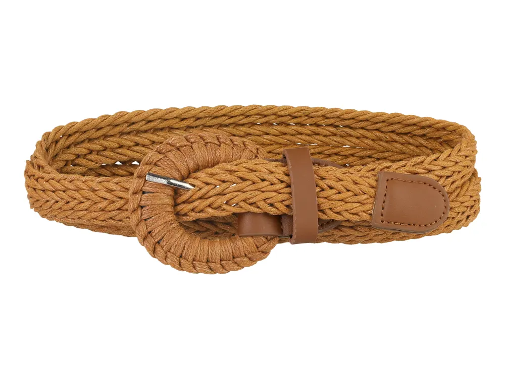 Allegra K- PU Braided Waist Belt Plus with Pin Buckle