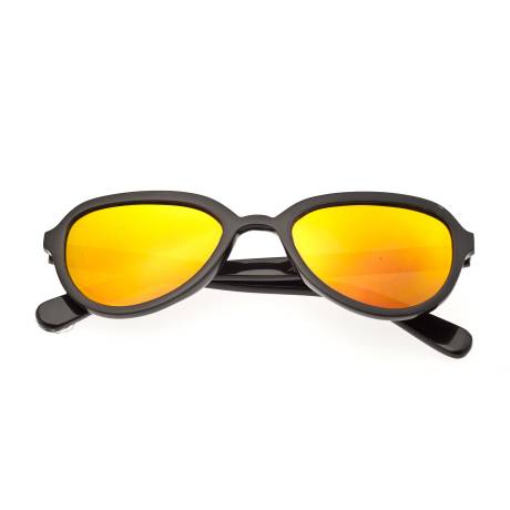 Bertha - Alexa Buffalo-Horn Polarized Sunglasses - Black/Gold