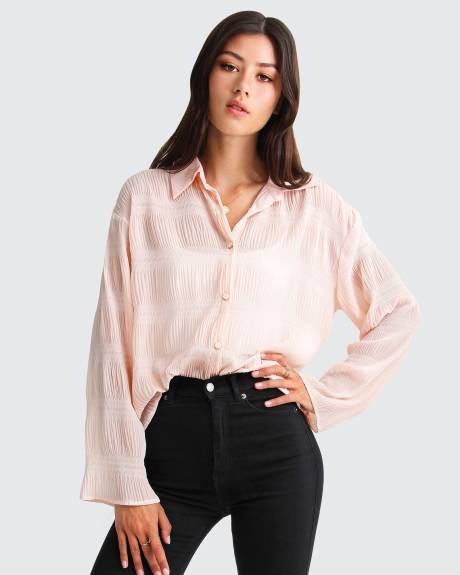 Belle & Bloom Yoko Shirred Chiffon Blouse