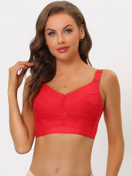 Allegra K- Full Coverage Longline Wirefree Bra Pack, Red