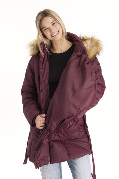 Rachel - 3 in 1 Maternity Coat With Belt - Modern Eternity Maternity