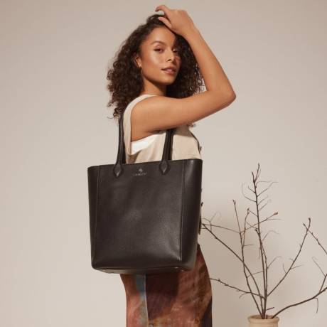 Lambert - The Claire - Black Vegan Leather Tote Bag