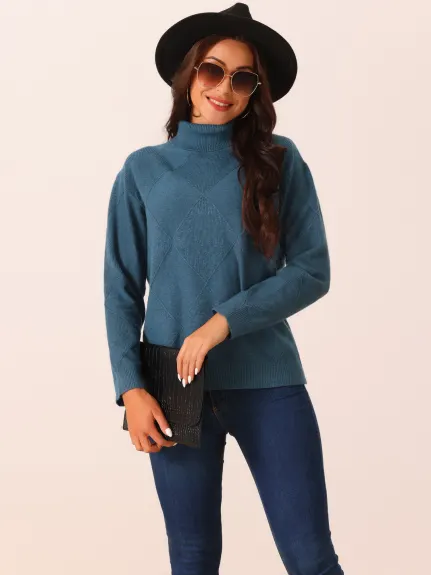 Allegra K -  Basic Knitted Turtleneck Sweater