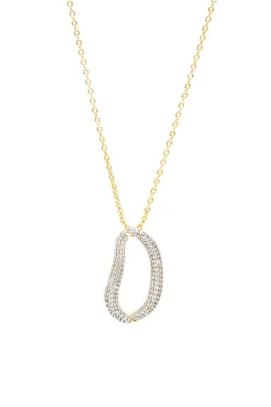 Classicharms-Infinity Pavé Irregular Hoop Pendant Necklace