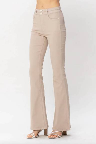 Judy Blue - Khaki Flare Jeans