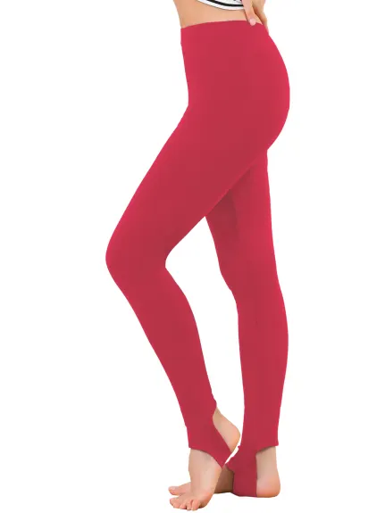 Allegra K - Solid Elastic Yoga Stirrup Leggings Pants